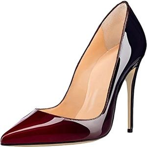 Coleter 4 Inch Pumps Pointy Toe Slip on Stiletto Ombré Pumps in Size 9